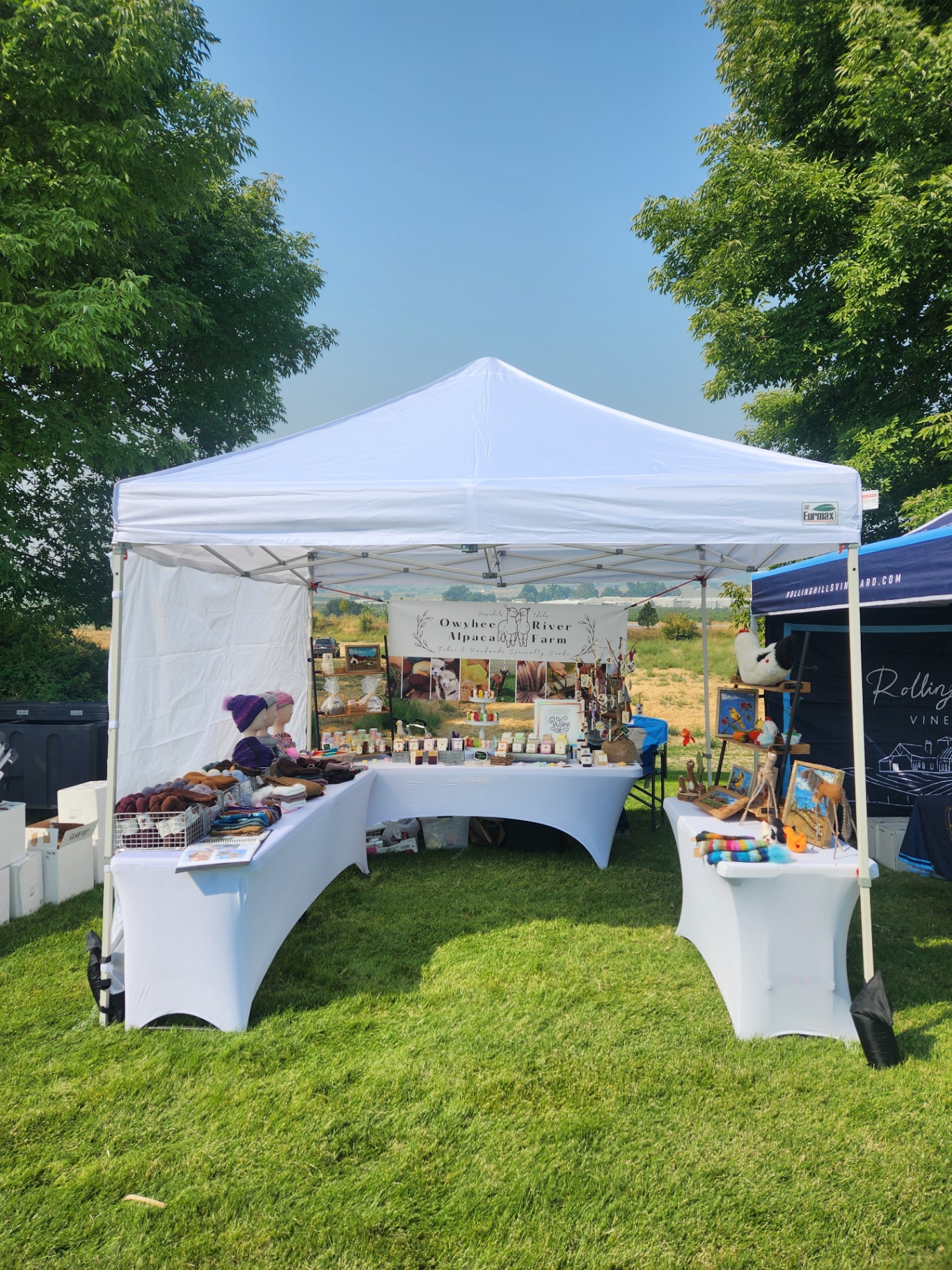 Owyhee River Alpaca Farm market booth